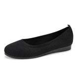 Frances - Elegant embellished ballerinas with knitted texture