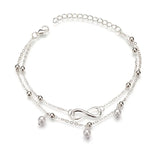 Pearl Heart Infinity Ankle Anklet Bracelet