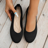 Frances - Elegant embellished ballerinas with knitted texture