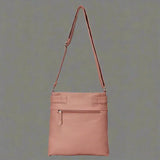 Leather shoulder bag with multiple compartments