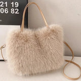 Faux fur handbag tote bag