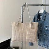 Woven large capacity handbag tote bag