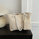 Woven large capacity handbag tote bag