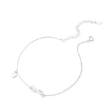 Silver Infinity Symbol Style Zircon Anklet Women - Adjustable - Summer Beach