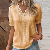 Valentina - Pleated Blouse with Lace Details