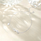 Silver Infinity Symbol Style Zircon Anklet Women - Adjustable - Summer Beach