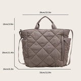 Quilted handbag tote bag zipper puffer