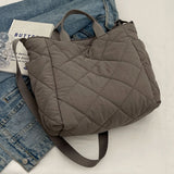 Quilted handbag tote bag zipper puffer