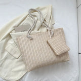 Woven large capacity handbag tote bag