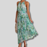 Sienna - Green Maxi Dress with Flowers