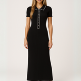 Monaco Line – Ribbed Polo Maxi Dress