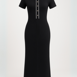 Monaco Line – Ribbed Polo Maxi Dress