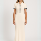Monaco Line – Ribbed Polo Maxi Dress