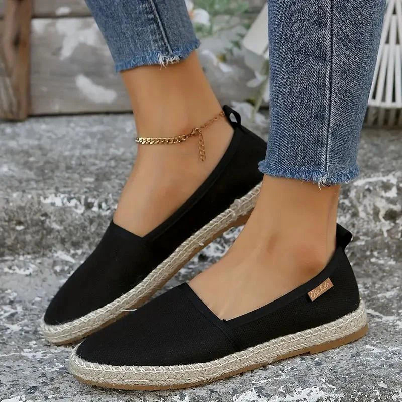 Women’s Canvas Espadrilles – Lightweight Flat Slip-On Summer Shoes