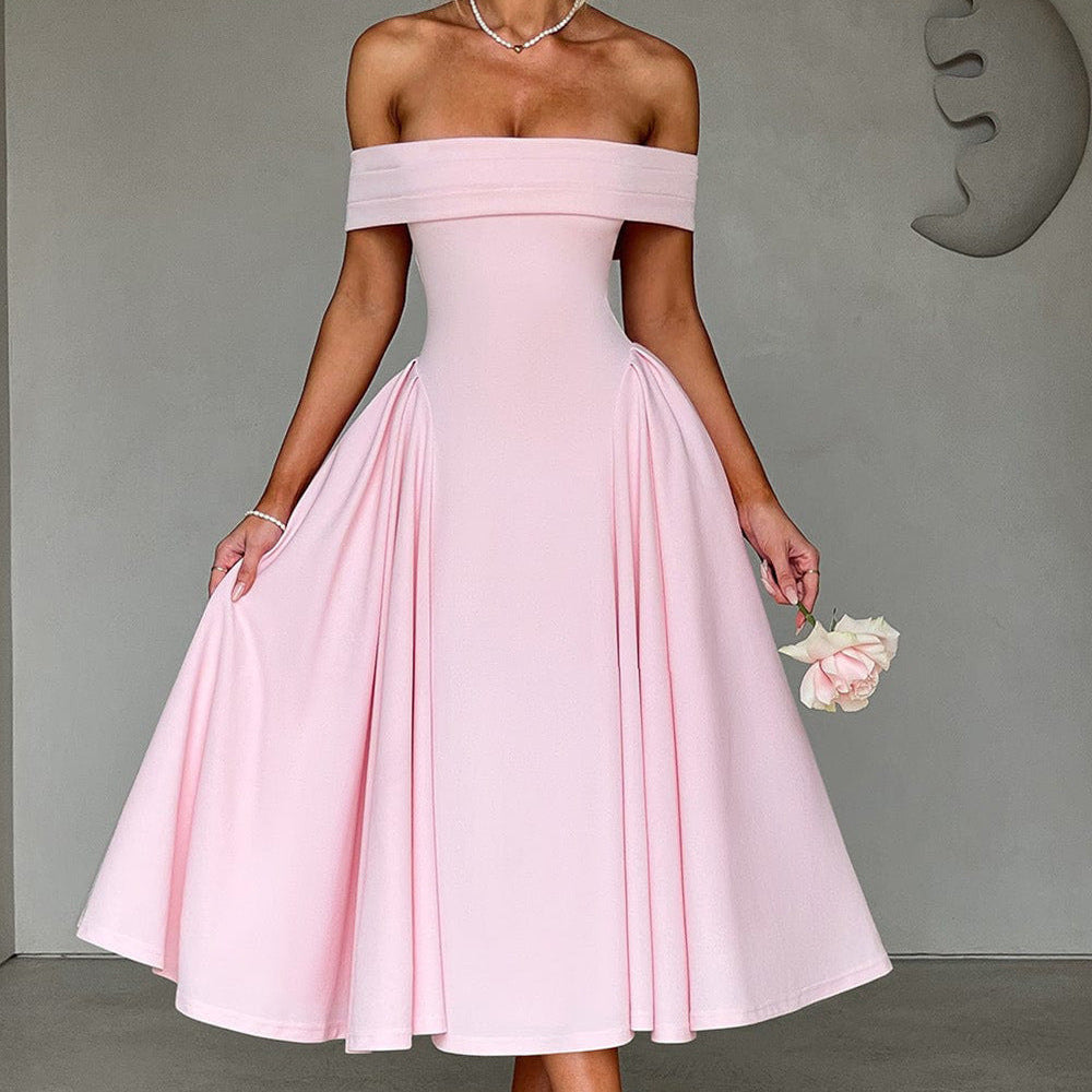 Women’s Off Shoulder Formal Midi Dress