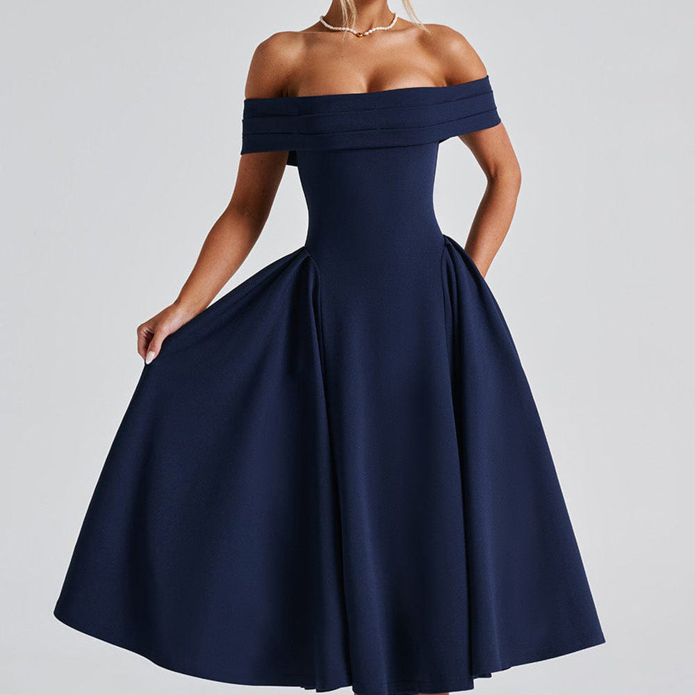 Women’s Off Shoulder Formal Midi Dress