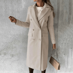 Modinzi Beige / 6 (XS) Adelise Tailored – Double Breasted Trench Coat