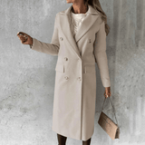 Modinzi Beige / 6 (XS) Adelise Tailored – Double Breasted Trench Coat