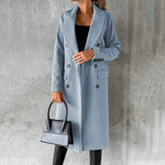 Modinzi Blue / 6 (XS) Adelise Tailored – Double Breasted Trench Coat