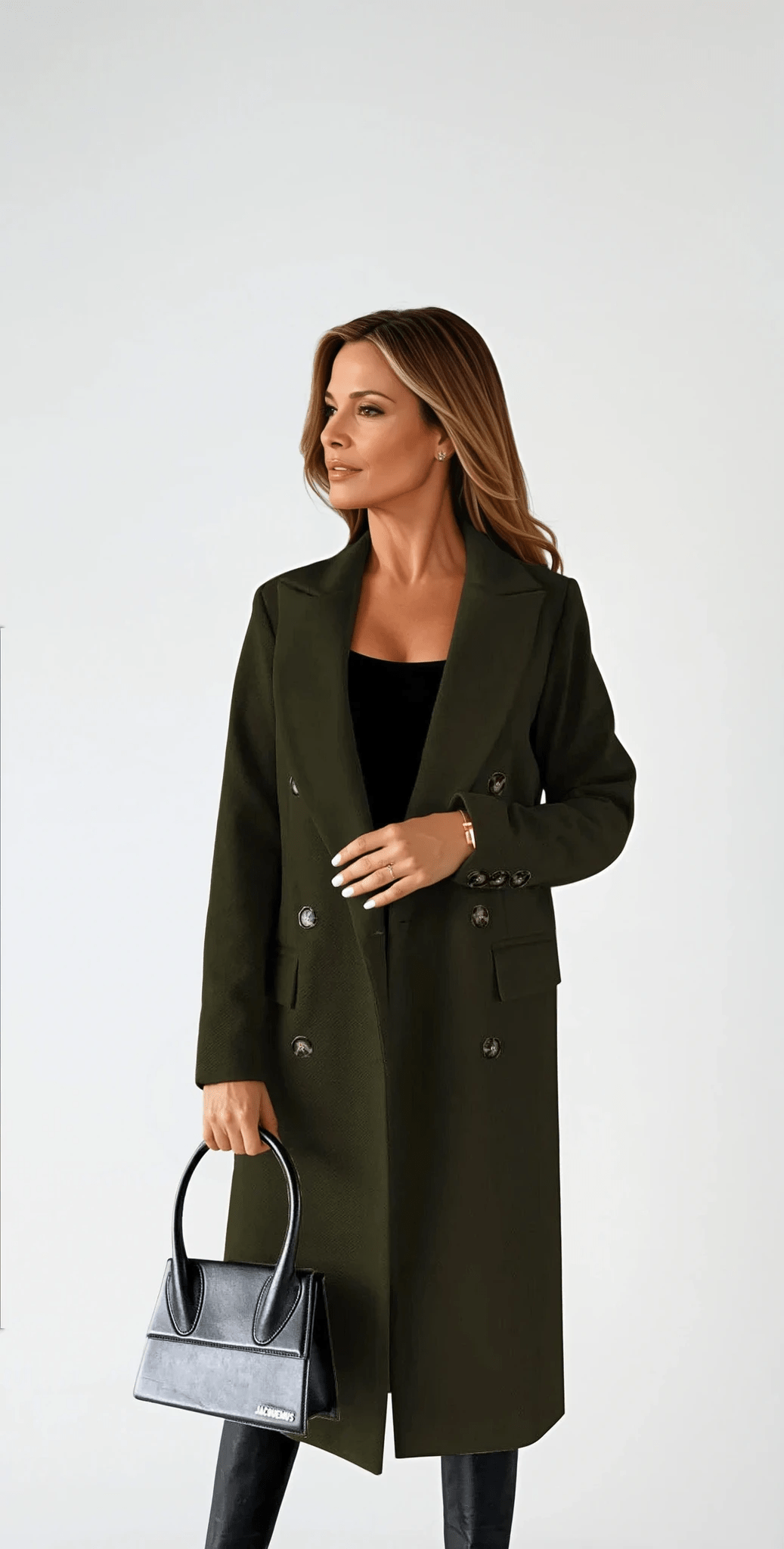 Modinzi Green / 6 (XS) Adelise Tailored – Double Breasted Trench Coat