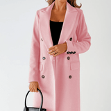Modinzi Pink / 6 (XS) Adelise Tailored – Double Breasted Trench Coat