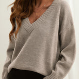 Elowen Knit – Deep V Ribbed Sweater