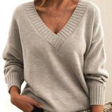 Elowen Knit – Deep V Ribbed Sweater