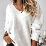 Elowen Knit – Deep V Ribbed Sweater