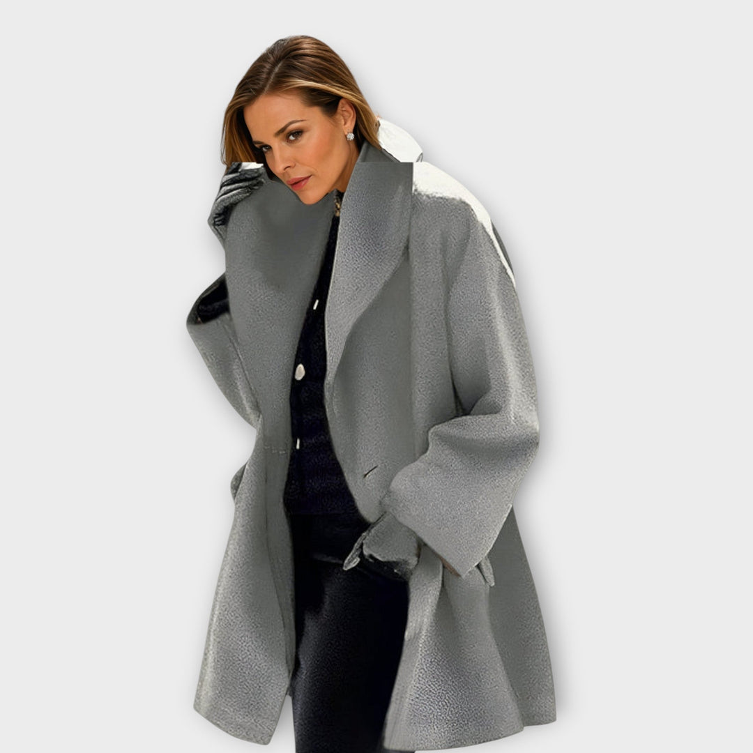 Seren Fold – Draped Collar Overcoat