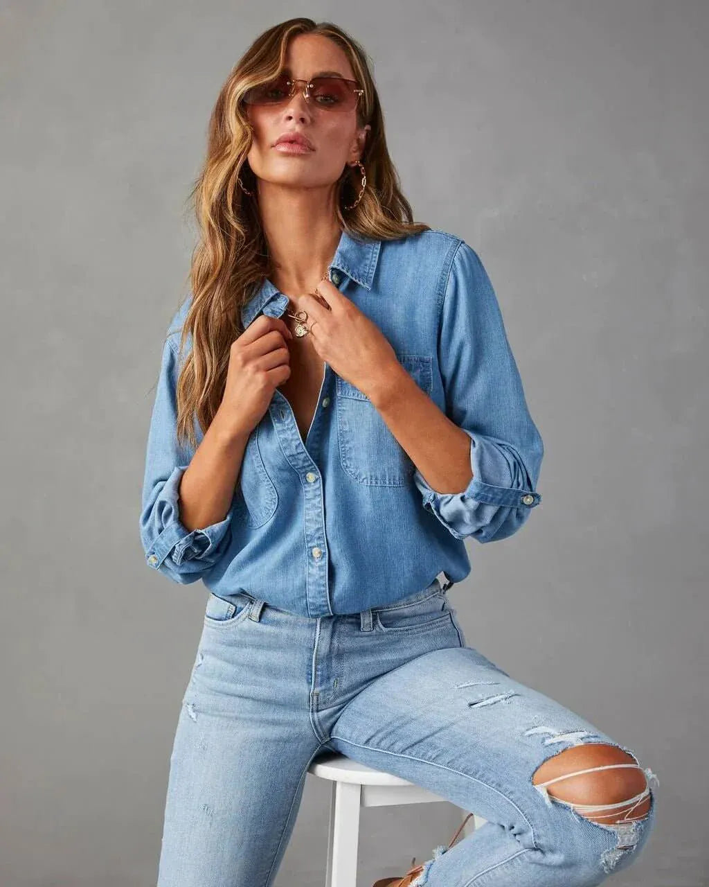 Modinzi Arden Oversize – Relaxed Denim Shirt