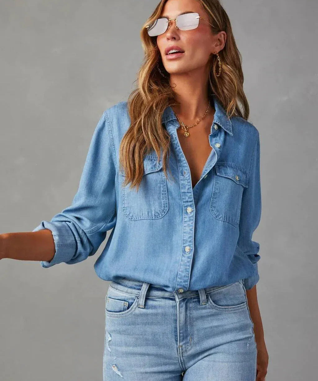 Modinzi Dark Blue / 6 (XS) Arden Oversize – Relaxed Denim Shirt