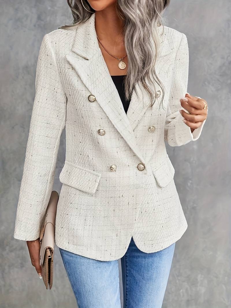 Modinzi Atelier Chic – Tweed Double-Breasted Blazer