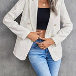 Modinzi Atelier Chic – Tweed Double-Breasted Blazer