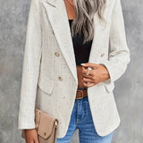 Modinzi Beige / 6 Atelier Chic – Tweed Double-Breasted Blazer