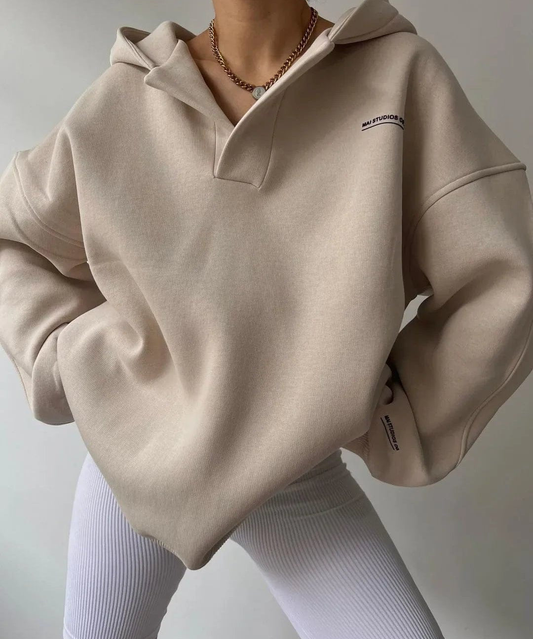 Modinzi Beige / 6 (XS) Auden Ease – Structured Oversize Hoodie