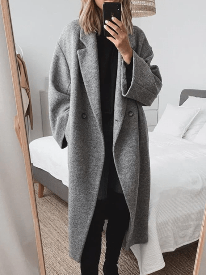 Modinzi Grey / 6 (XS) Aven Row – Oversized Wool-Blend Coat