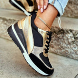 Callie - Comfortable Elegant Gold Sneakers