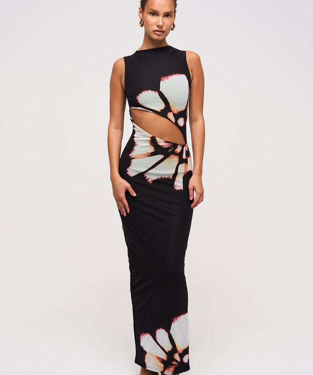 Modinzi Bloom Twist – Cutout Maxi Dress