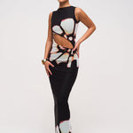 Modinzi Floral / 6 Bloom Twist – Cutout Maxi Dress