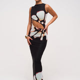 Modinzi Floral / 6 Bloom Twist – Cutout Maxi Dress