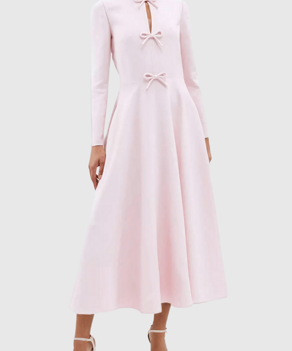 Modinzi XS(6) / Pink&Yellow Blush Reverie – Triple Bow Maxi Dress