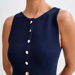 Modinzi Buttercream Elegance – Sleeveless Button Maxi