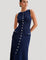 Modinzi Navy Blue / 6 Buttercream Elegance – Sleeveless Button Maxi