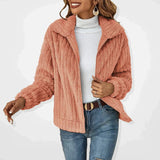 Modinzi Pink / 6 (XS) Calla Loop – Textured Zip Front Jacket