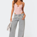 Modinzi Grey / 8 (S) Celeste Charm – Embroidered Wide Leg Jeans