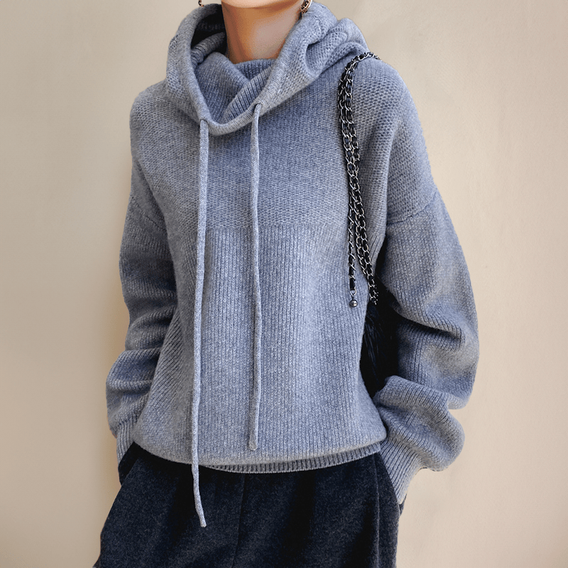 Modinzi Blue / 6 Cosy Haven – Ribbed Knit Hoodie
