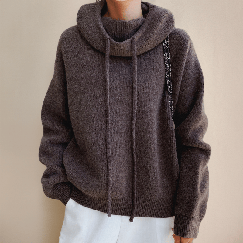 Modinzi Brown / 6 Cosy Haven – Ribbed Knit Hoodie