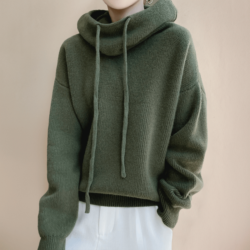 Modinzi Earthy Green / 6 Cosy Haven – Ribbed Knit Hoodie