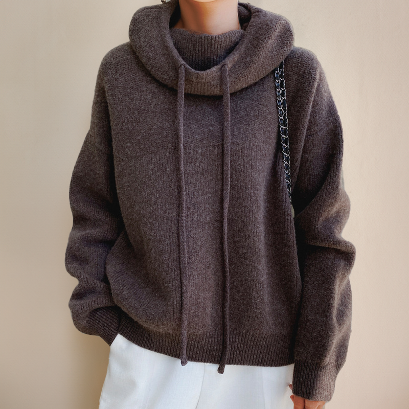 Cosy Haven – Ribbed Knit Hoodie