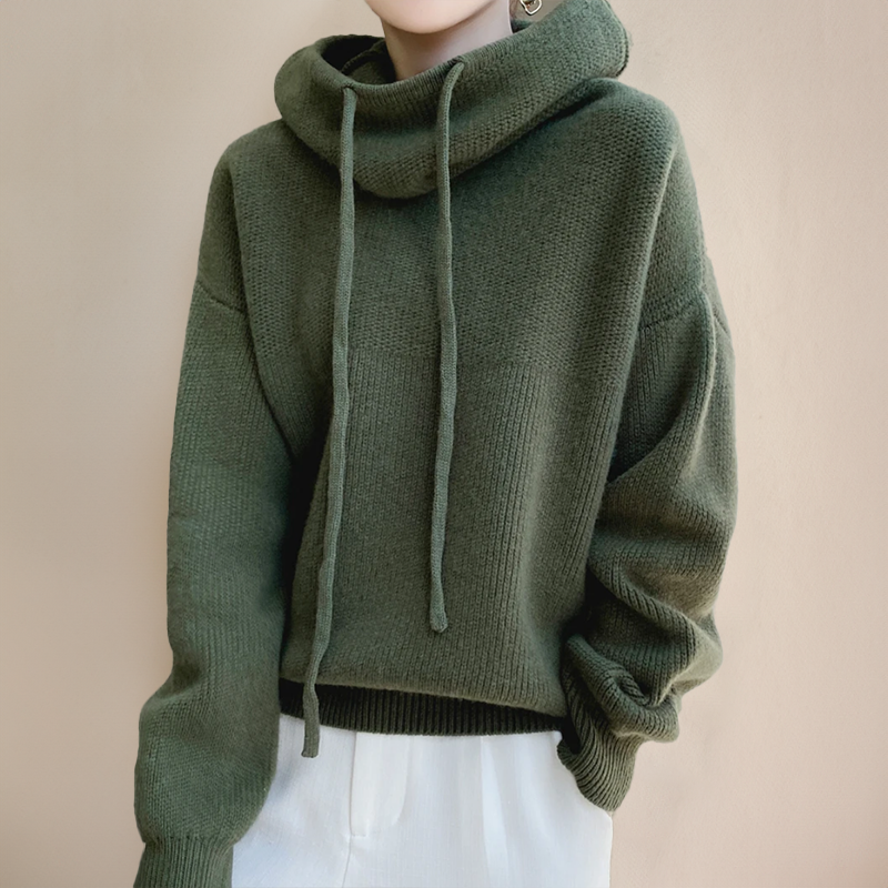Cosy Haven – Ribbed Knit Hoodie